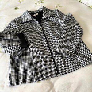 Black/White checked zip front jacket Misses Large